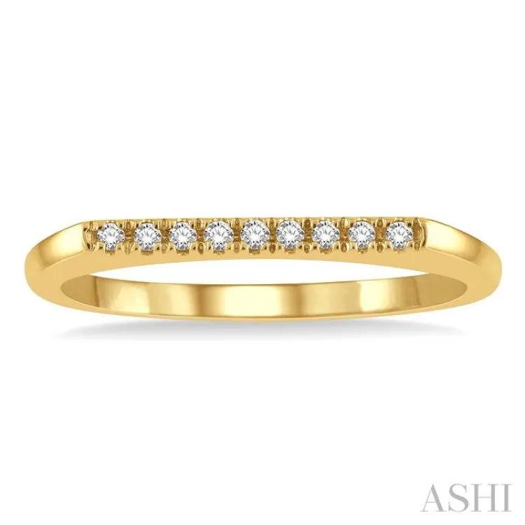 1/20 ctw Bar Top Round Cut Diamond Stackable Ring in 10K Yellow Gold