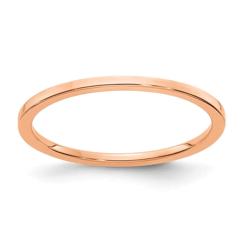 1.2mm 14k Rose Gold Polished Flat Stackable Band