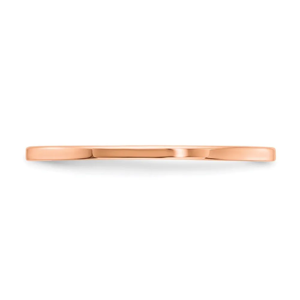 1.2mm 14k Rose Gold Polished Flat Stackable Band