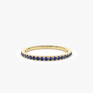 14k Half Eternity Blue Sapphire Ring