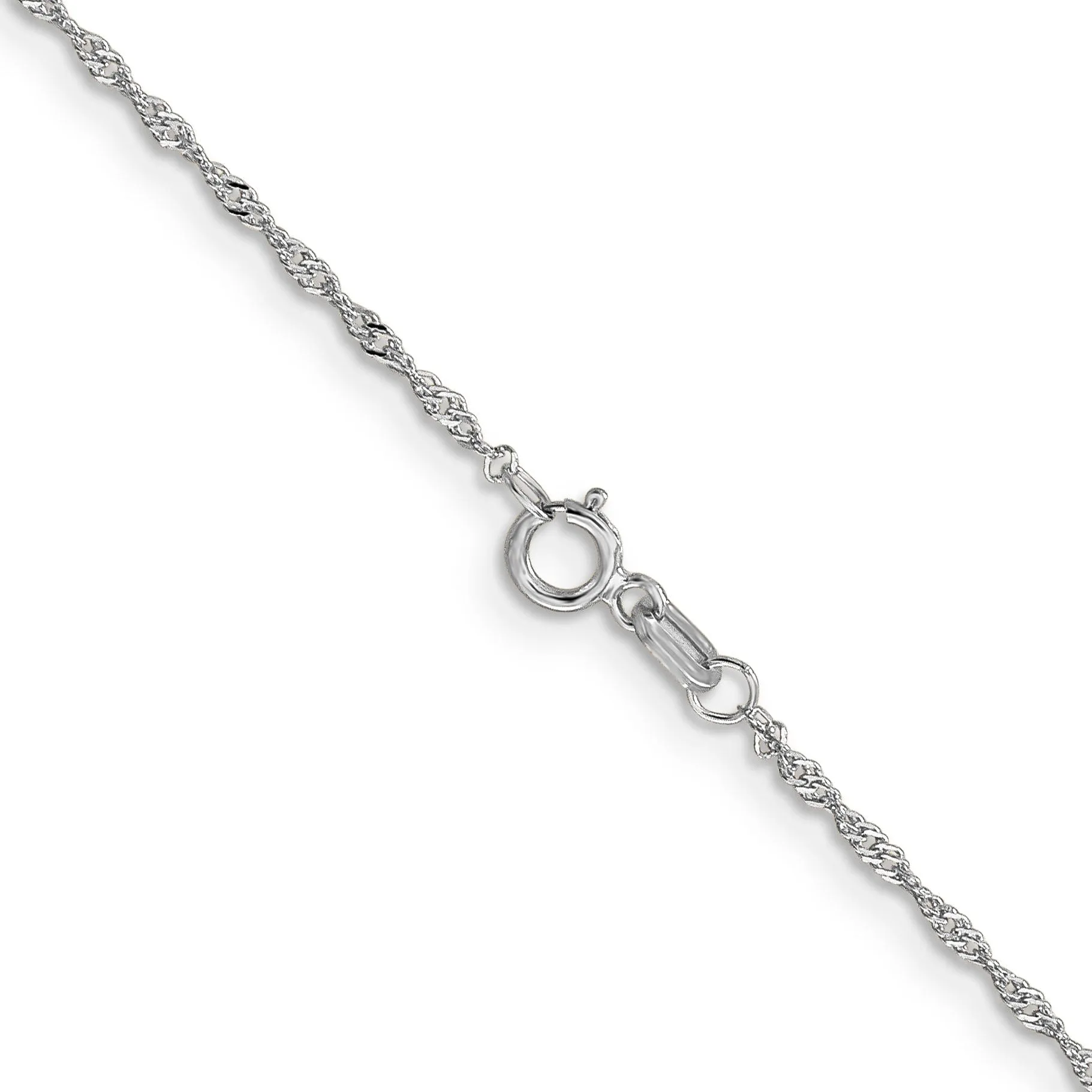 14K White Gold 1 mm wide Singapore Chain