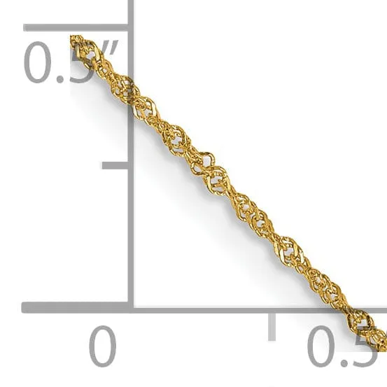 14k Yellow Gold 1.00m Polished Singapore Chain