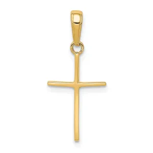 14k Yellow Gold Polished Cross Pendant