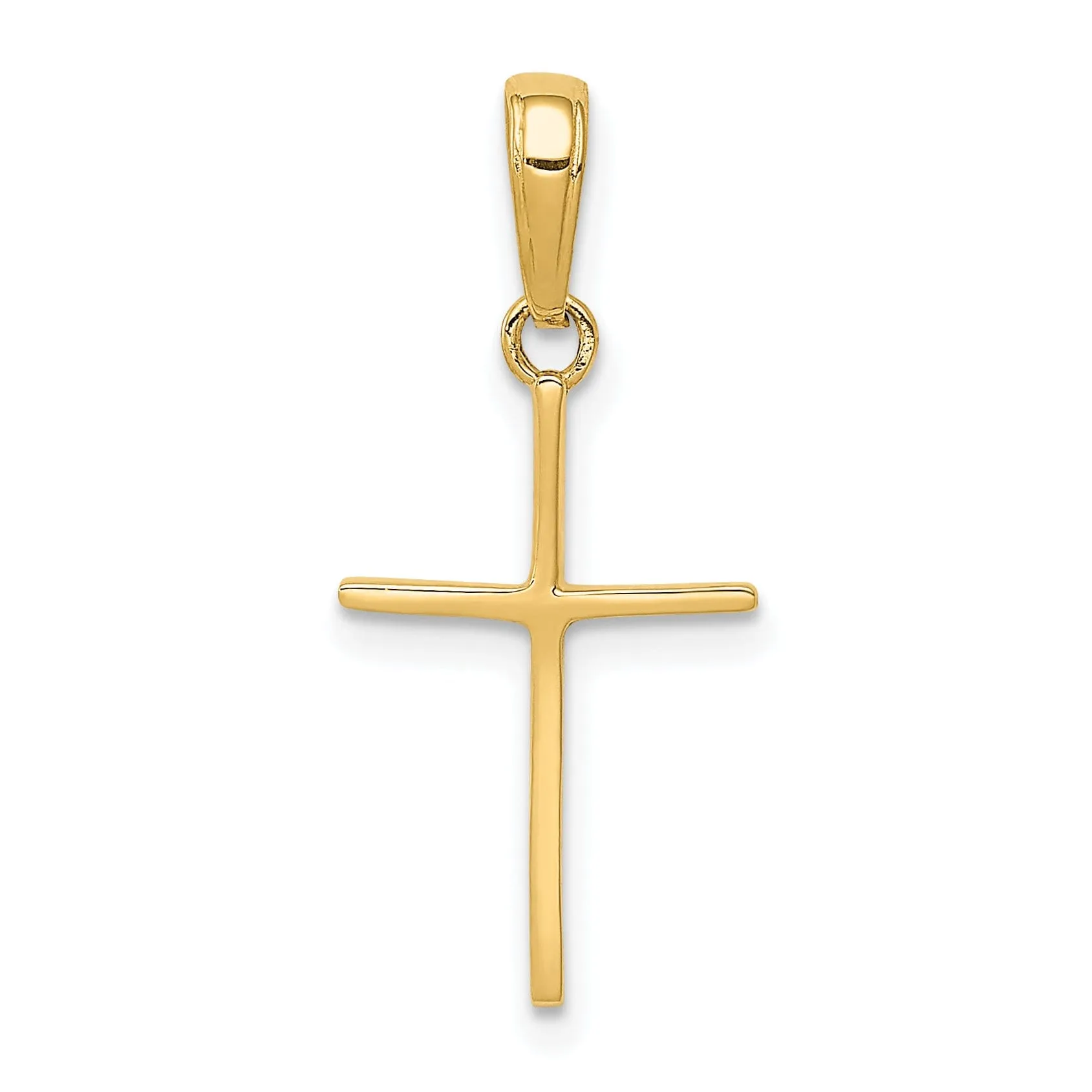 14k Yellow Gold Polished Cross Pendant