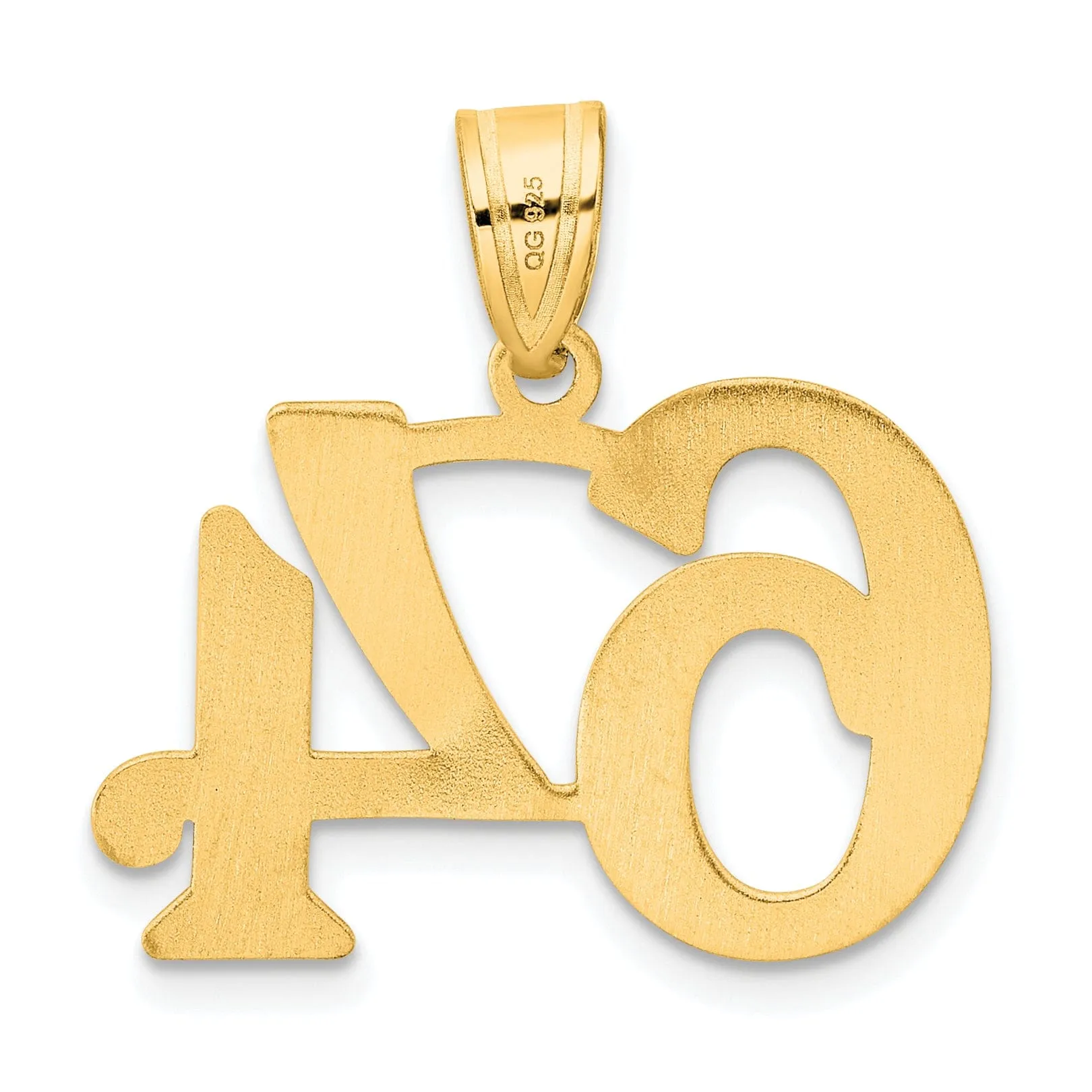 14k Yellow Gold Polished Finish Number 64 Charm Pendant