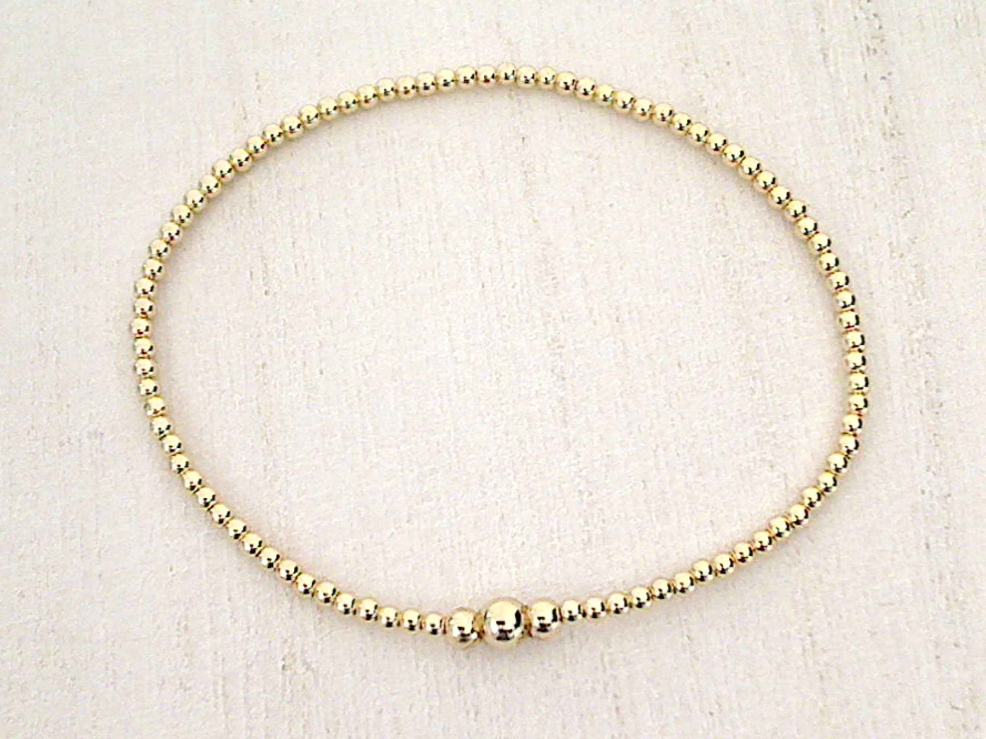 14kt Gold Filled Stretch Bracelet - Style 3 Small