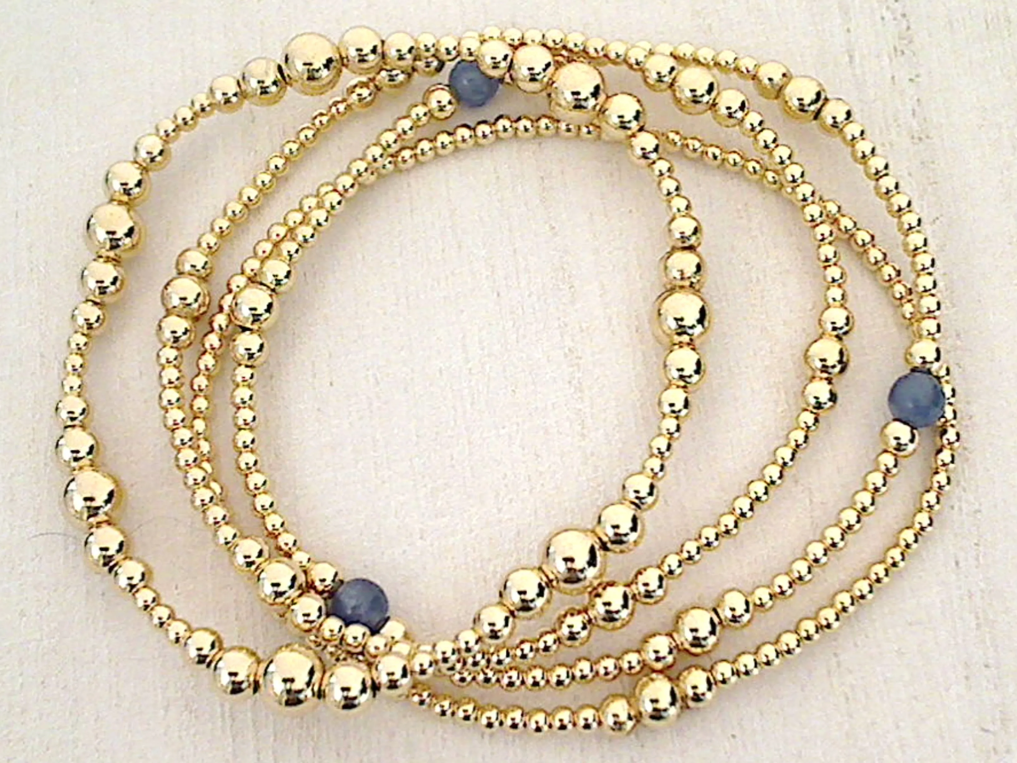 14kt Gold Filled Stretch Bracelet - Style 3 Small