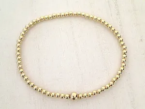 14kt Gold Filled Stretch Bracelet - Style 4 Medium