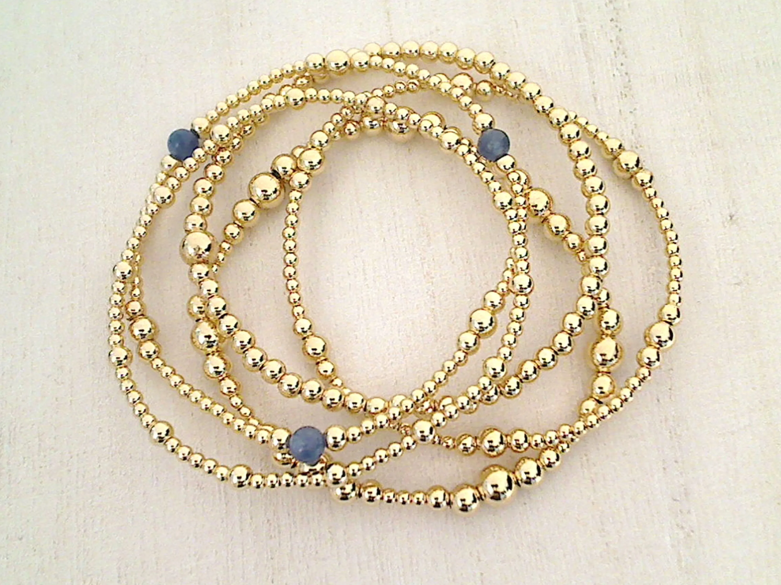 14kt Gold Filled Stretch Bracelet - Style 4 Small