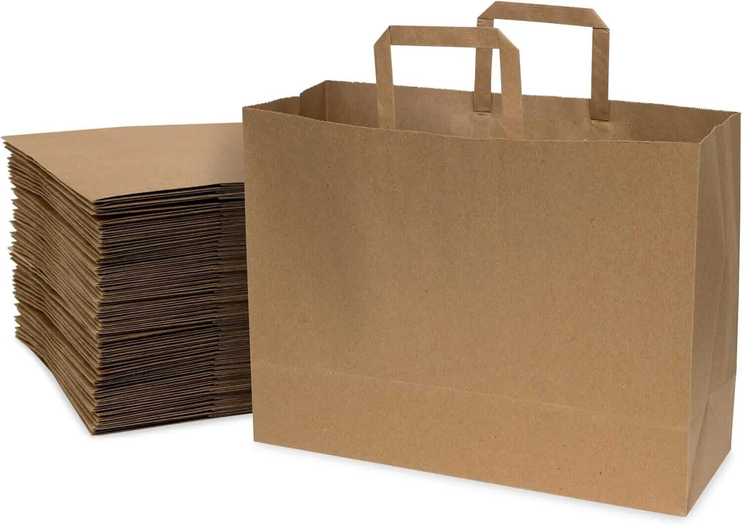 16x6x12 Large Flat Handle Paper Bags