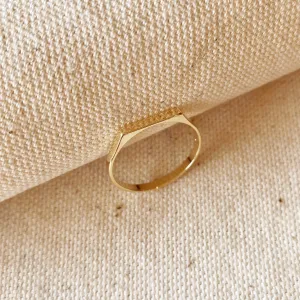 18k Gold Filled Flat Top Ring