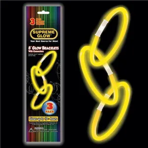 9" Glow Bracelet - Yellow (3 pack)