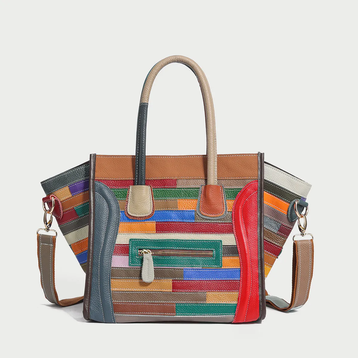 Abstract Linear Top Handle Bag