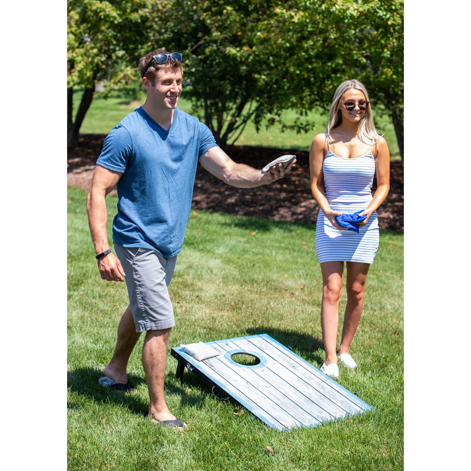 Atlantic Cornhole Bean Bag Toss Game Set with LED Lights