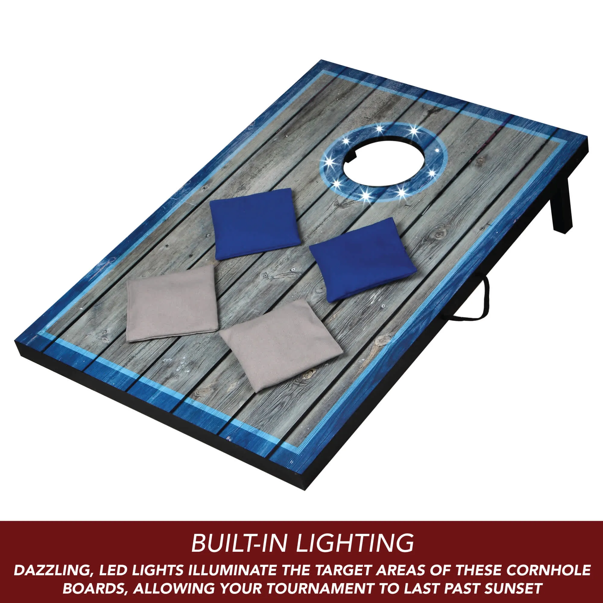 Atlantic Cornhole Bean Bag Toss Game Set with LED Lights