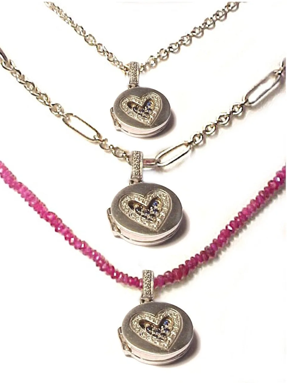 Award-Winning Pink Sapphire and Diamond Love Locket Charm Small