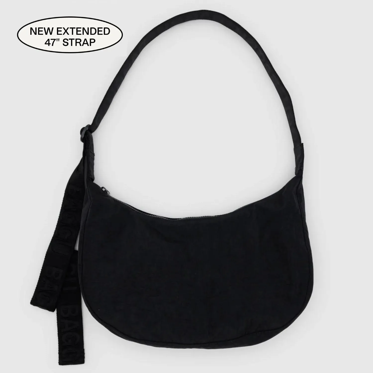 Baggu Medium Nylon Crescent Bag in Black