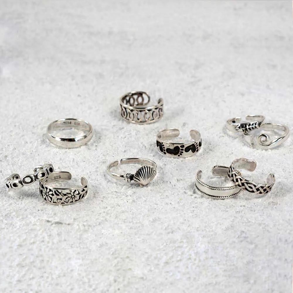 Celtic Scroll Spiral Midi Toe Ring .925 Silver Sterling Adjustable