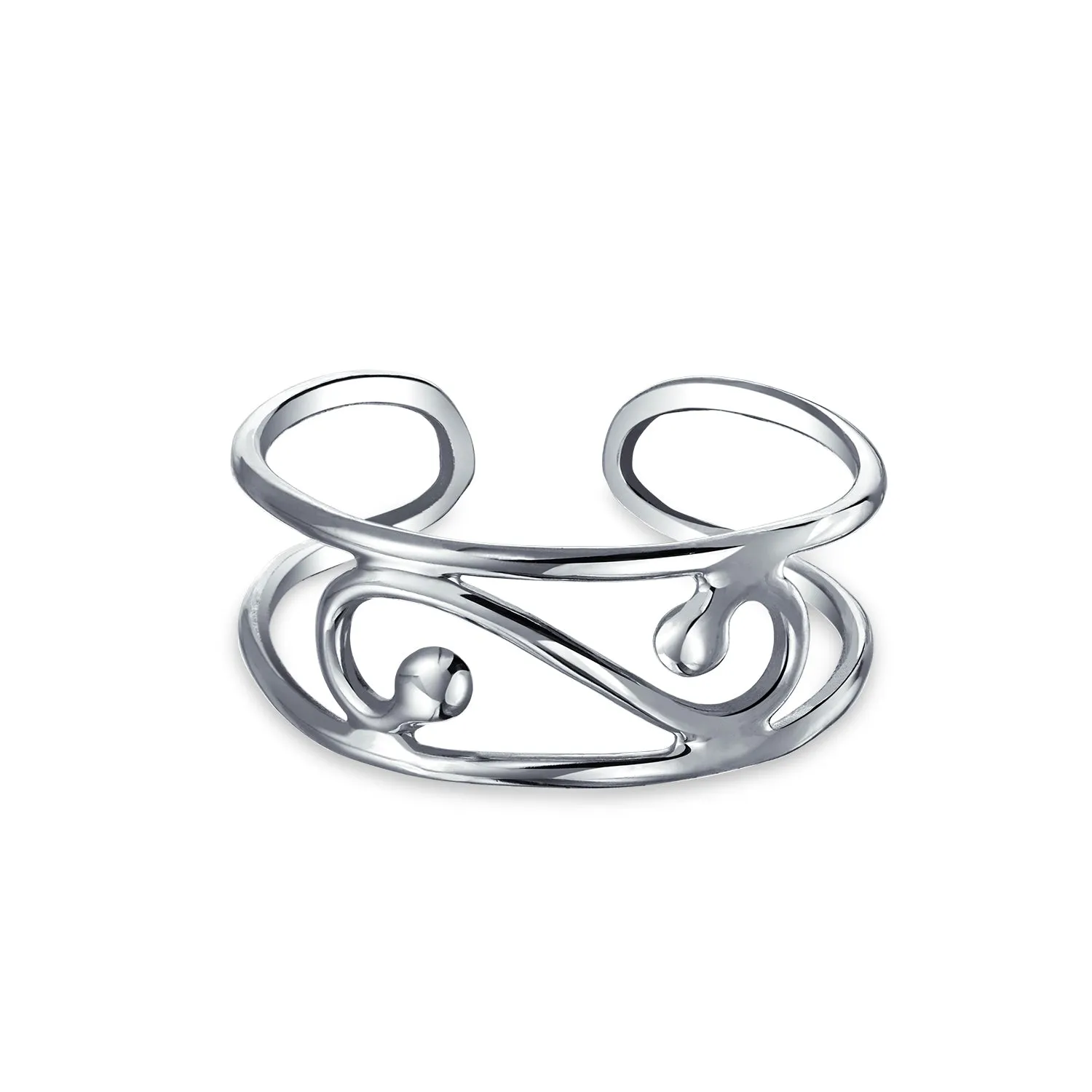 Celtic Scroll Spiral Midi Toe Ring .925 Silver Sterling Adjustable