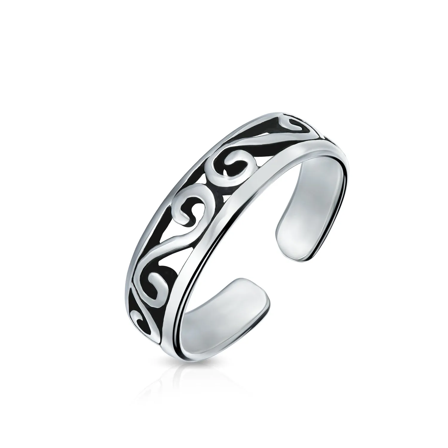 Celtic Scroll Spiral Midi Toe Ring .925 Silver Sterling Adjustable