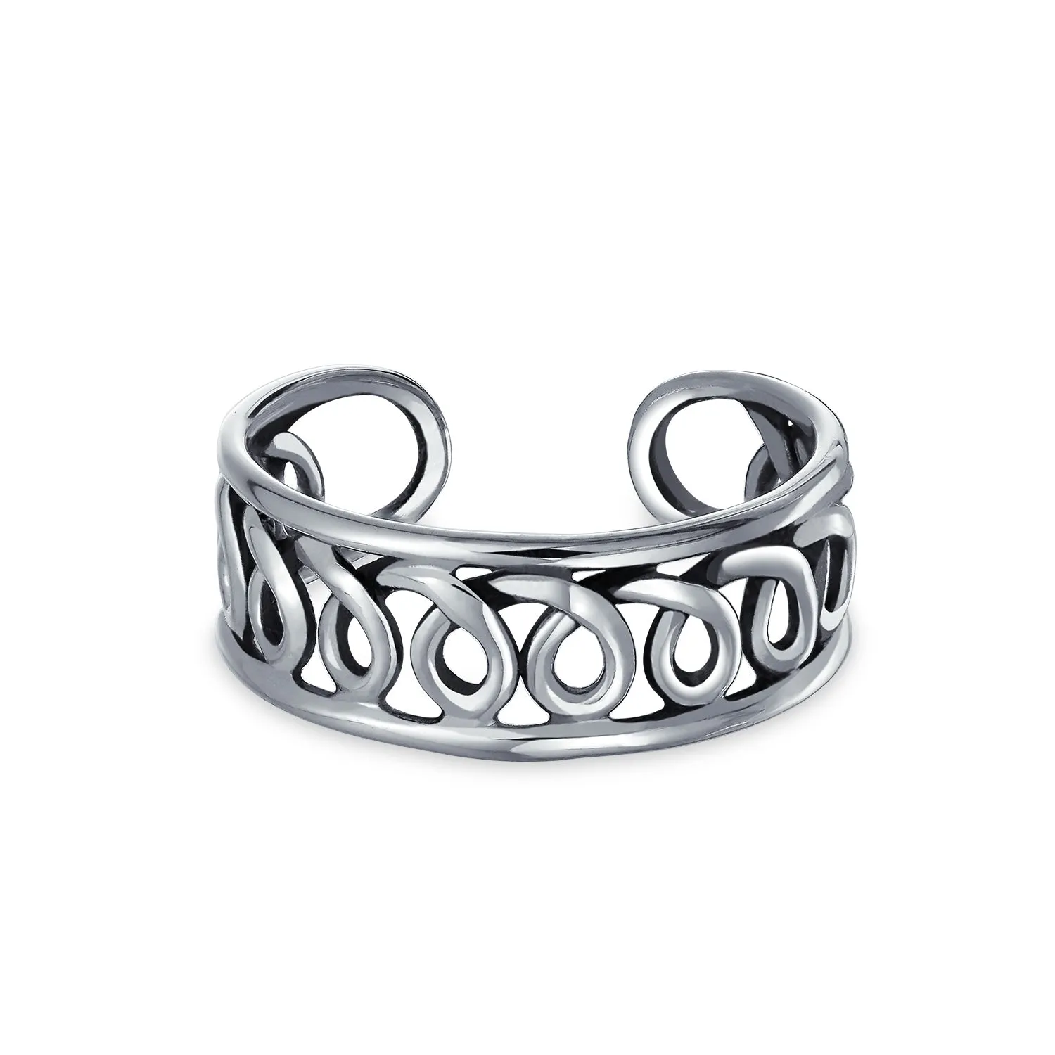 Celtic Scroll Spiral Midi Toe Ring .925 Silver Sterling Adjustable