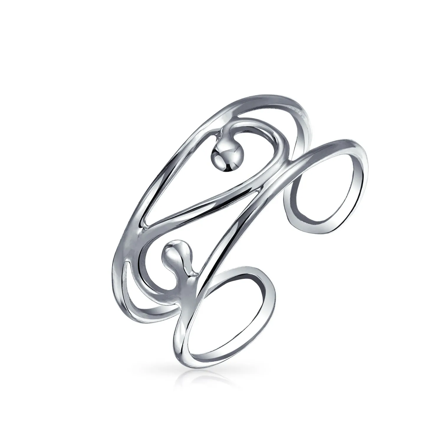 Celtic Scroll Spiral Midi Toe Ring .925 Silver Sterling Adjustable