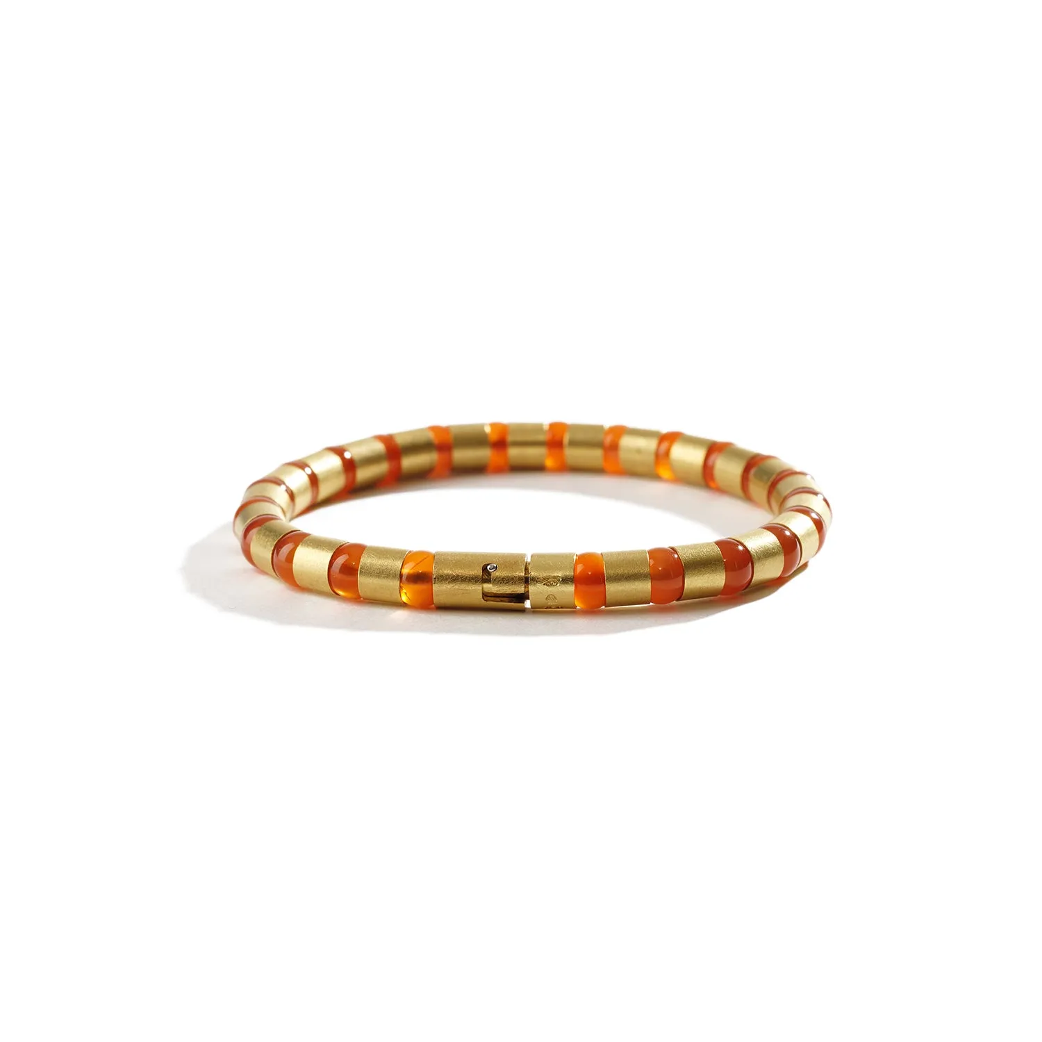 Cleopatra Gold Bracelet~6mm Carnelian