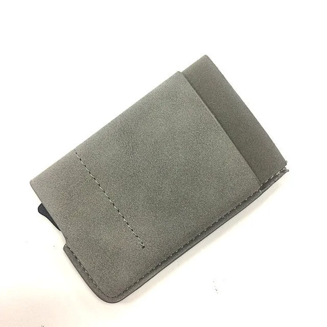 Credit Cards Holder Slim Rfid Protector Wallets Men Women PU Leather Metal Case ID Card Bag Drivers License Automatic Cardholder