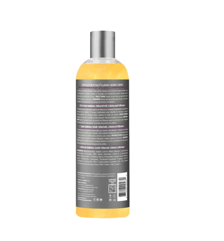 DESIGN ESSENTAILS HONEY CREME MOISTURE RETENTION DETANGLING CONDITIONING SHAMPOO