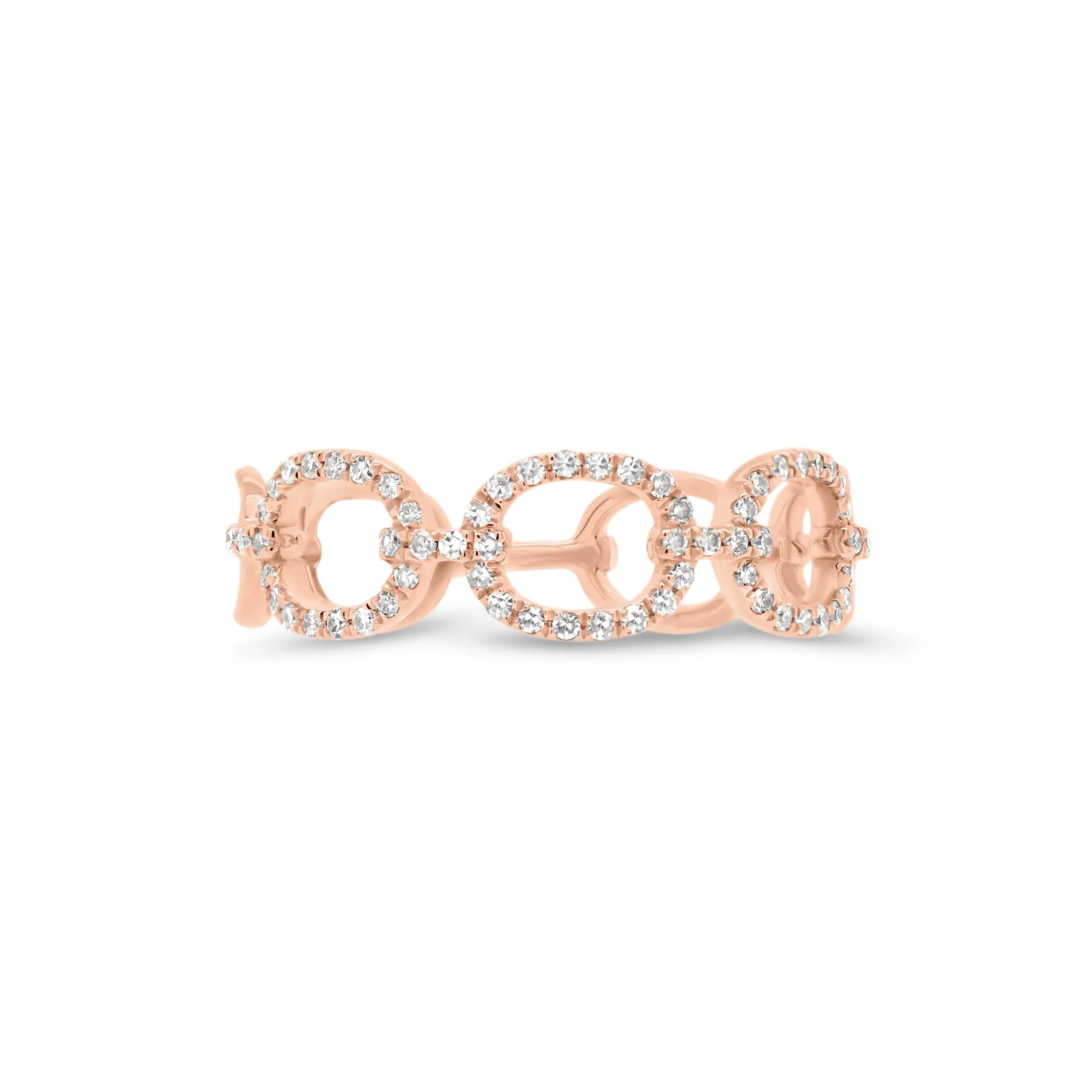 Diamond Open Chain Link Stackable Ring