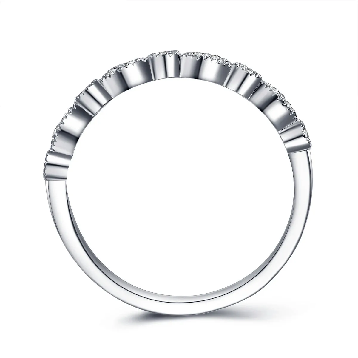 Elsa Vintage-Style Stackable Ring Band in Sterling Silver