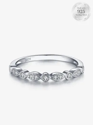 Elsa Vintage-Style Stackable Ring Band in Sterling Silver