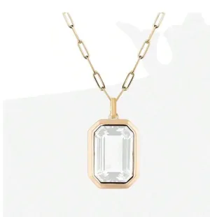 Emerald Cut Paperclip Necklace