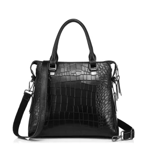 Genuine Leather Luxury Alligator Embossed Shoulder Bag