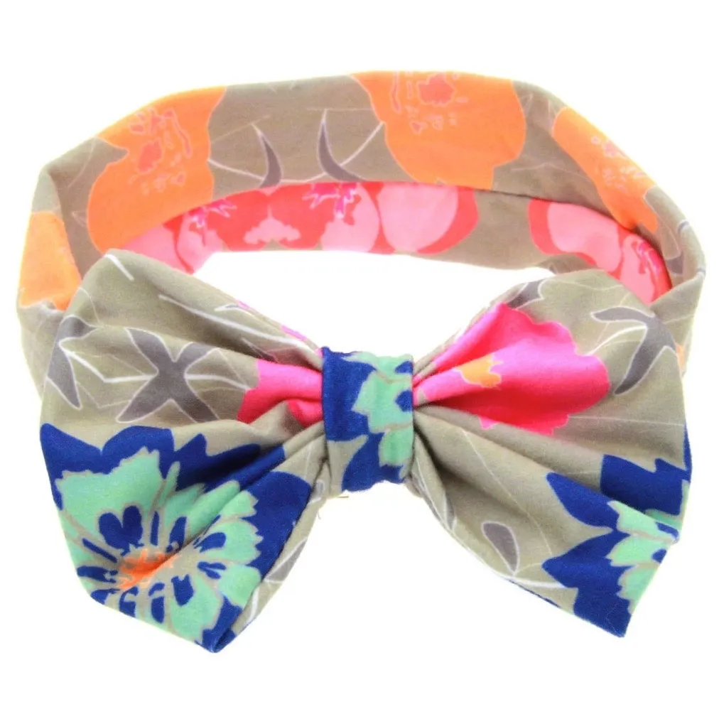 Girls Butterfly Bowknot Elastic Print Headband