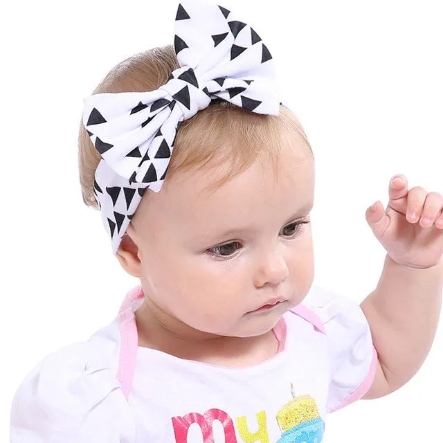 Girls Butterfly Bowknot Elastic Print Headband