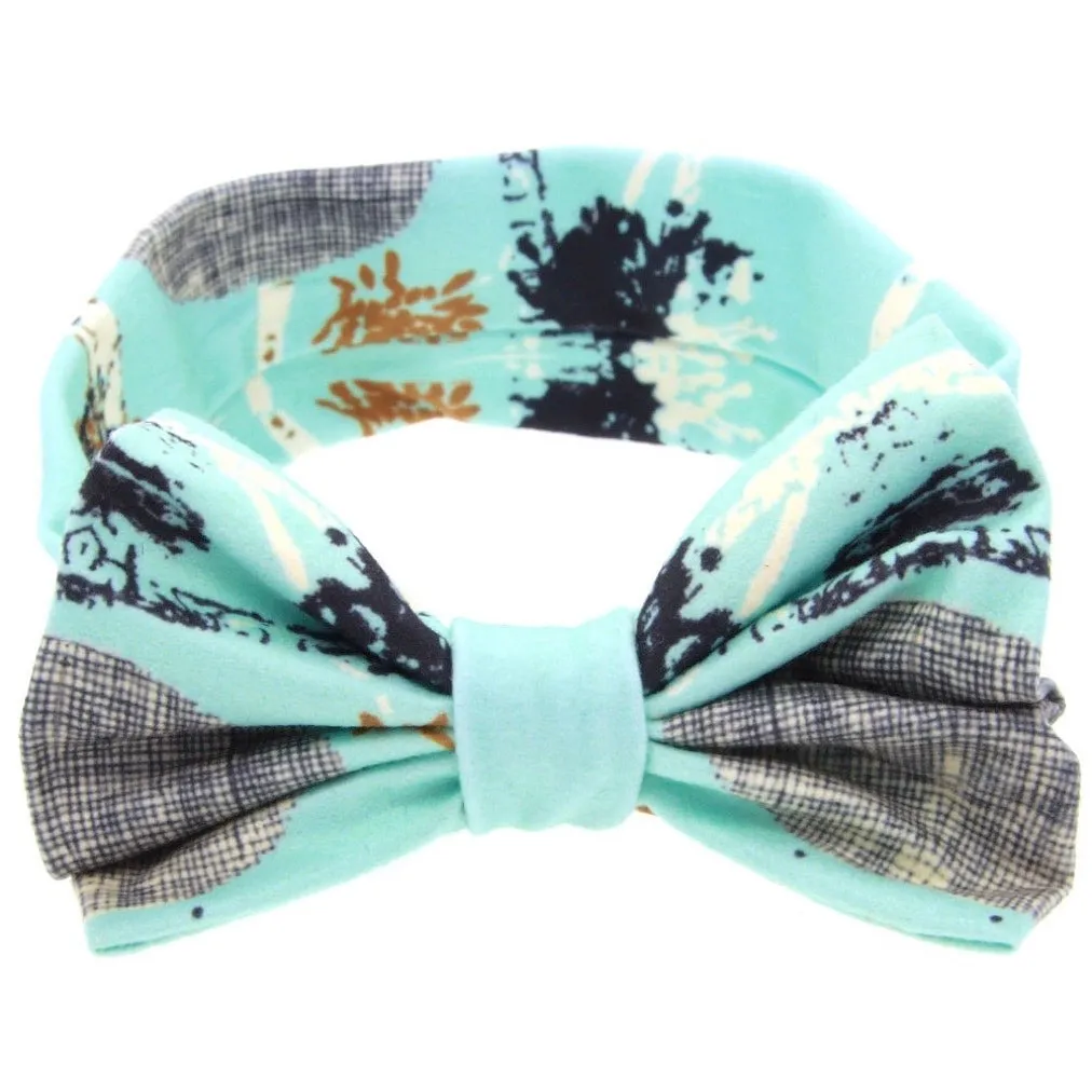 Girls Butterfly Bowknot Elastic Print Headband