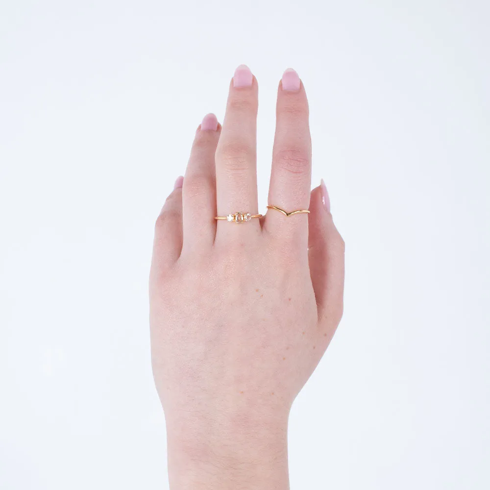 Gold Vermeil V Ring