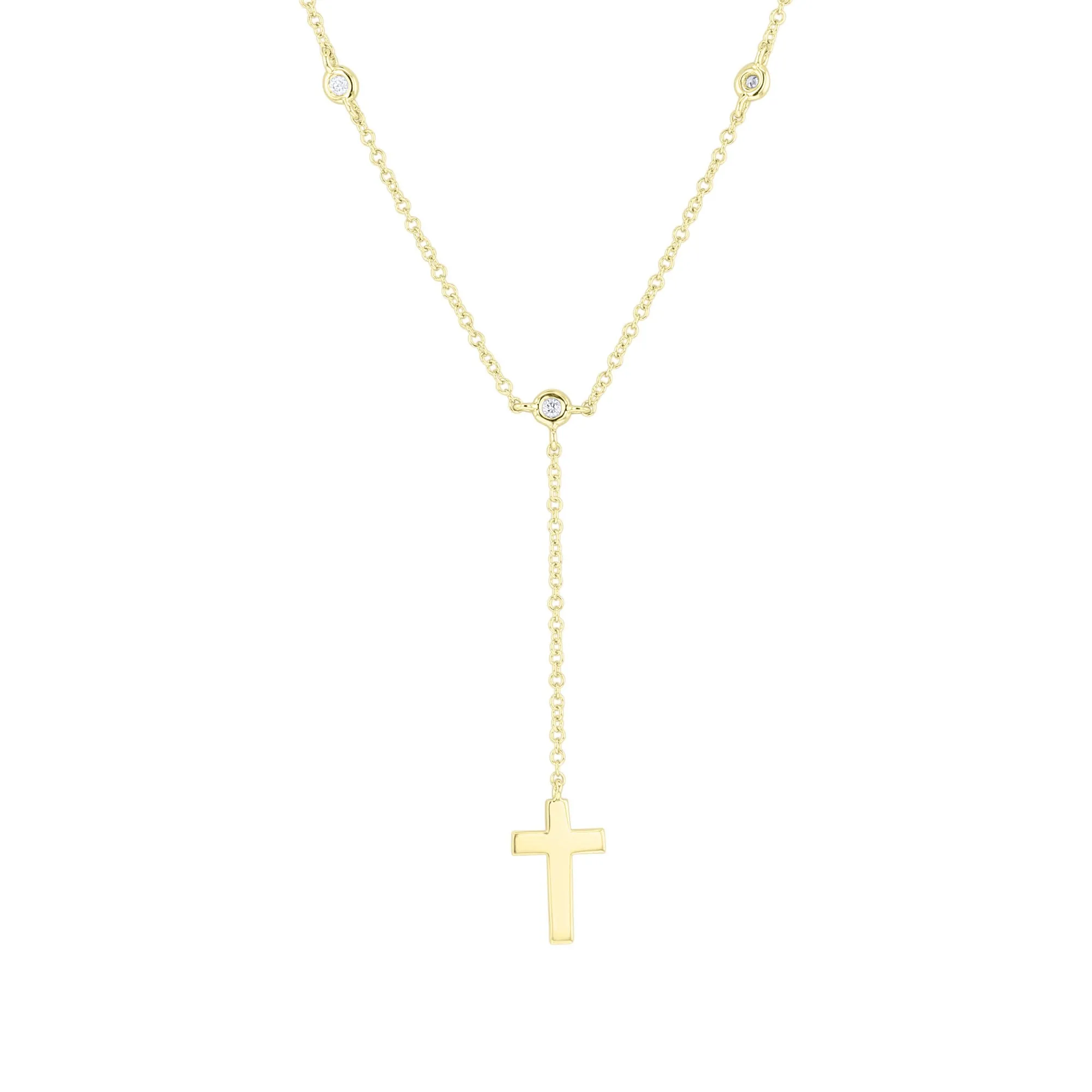 Grace Diamond Cross Lariat Necklace