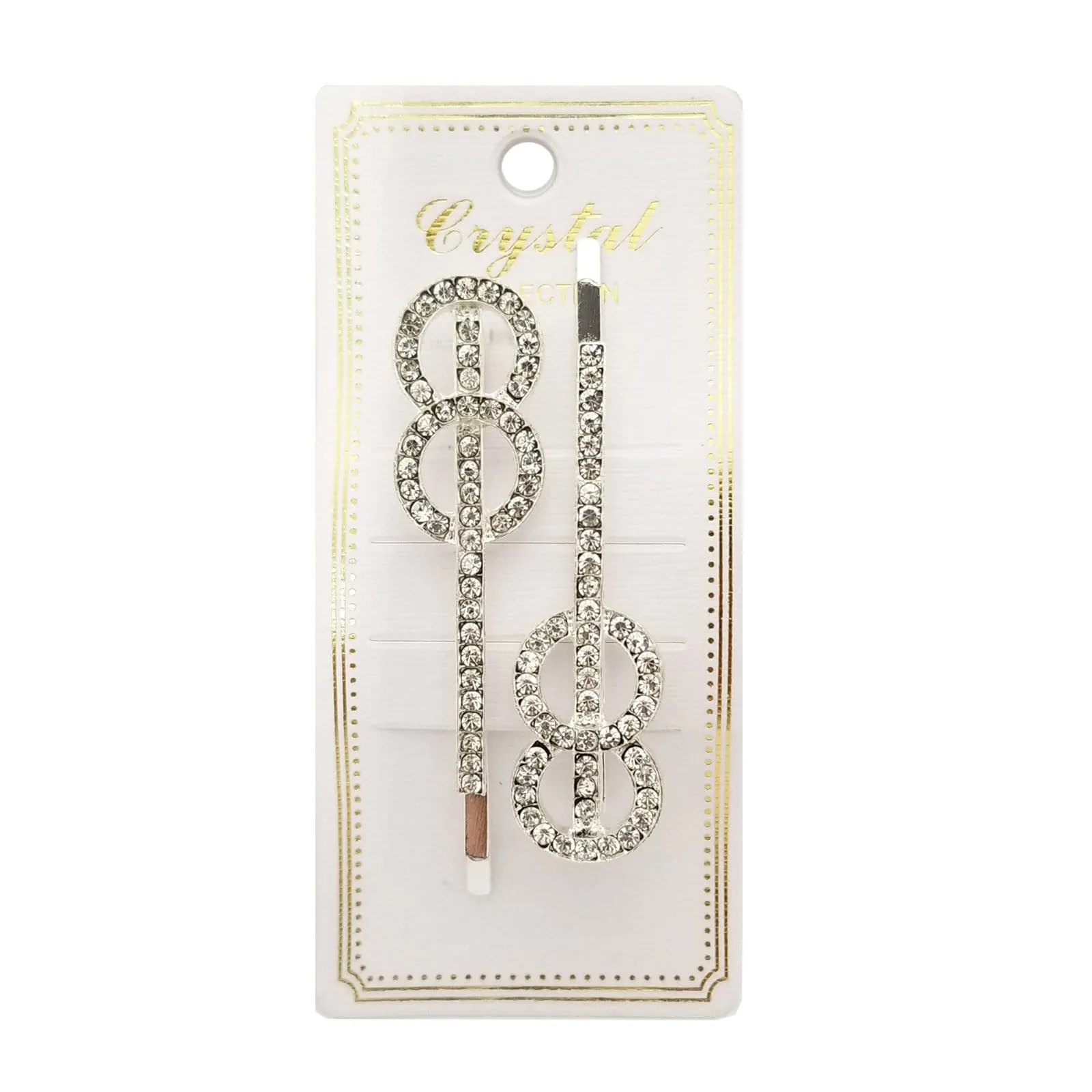 HA0042 | Circles Rhinestone Hair Pin 2 PCS