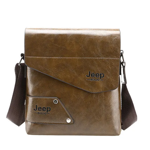 JEEP BULUO Man Messenger Bag PU Leather Male Shoulder Bags Famous Brand Fashion Casual Business Men's Travel Bags For IPAD 204