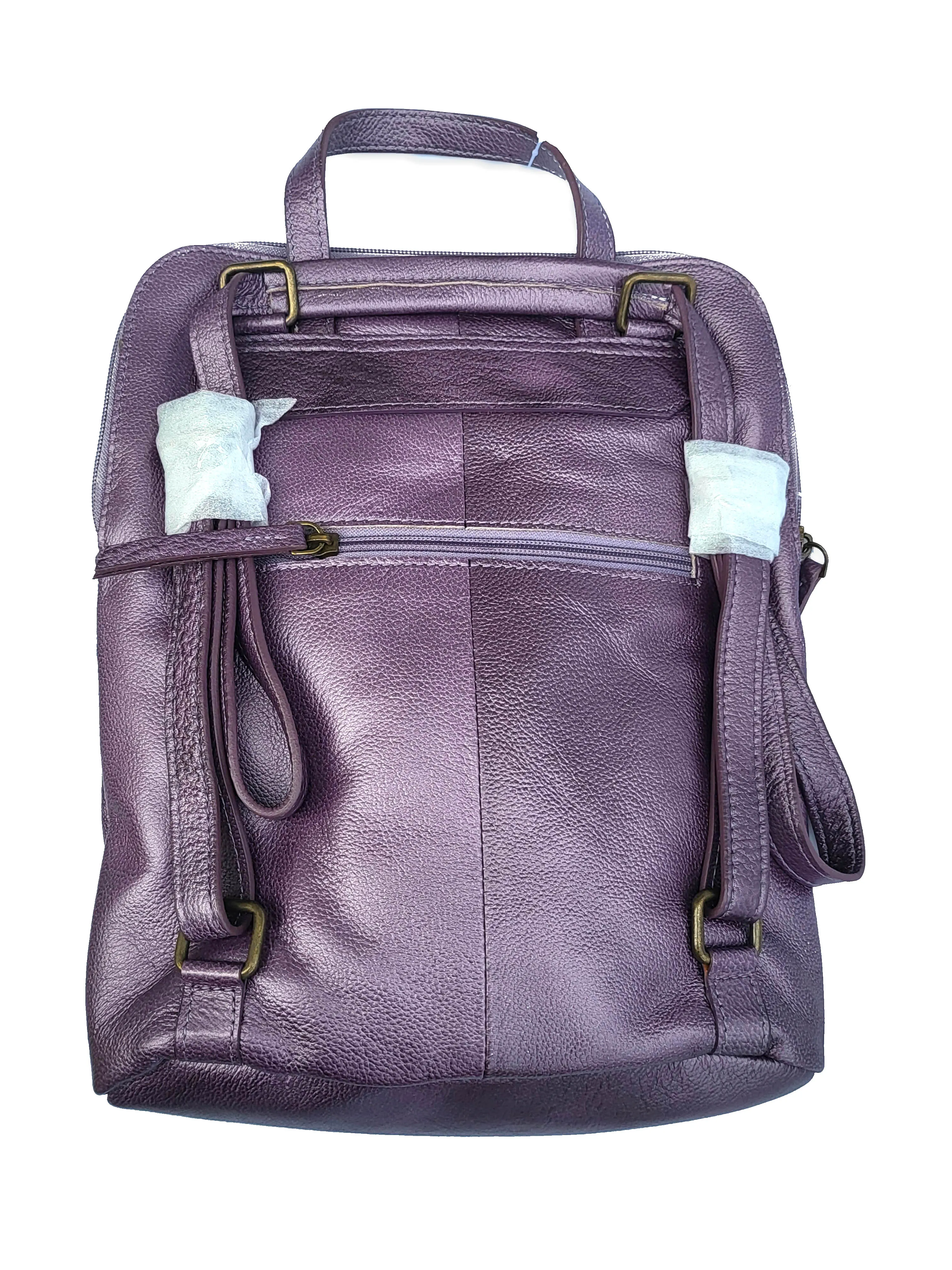 LAYLA SMALL metallic - Genuine Leather Vera Tucci Backpack