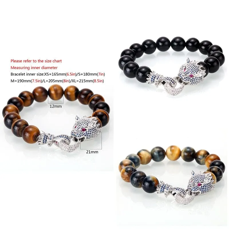 Mcllroy Tiger Eye Stone with Dragon Clasp Bracelet