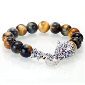 Mcllroy Tiger Eye Stone with Dragon Clasp Bracelet