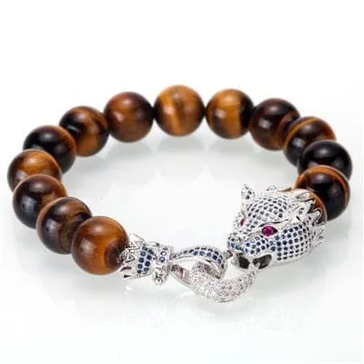 Mcllroy Tiger Eye Stone with Dragon Clasp Bracelet