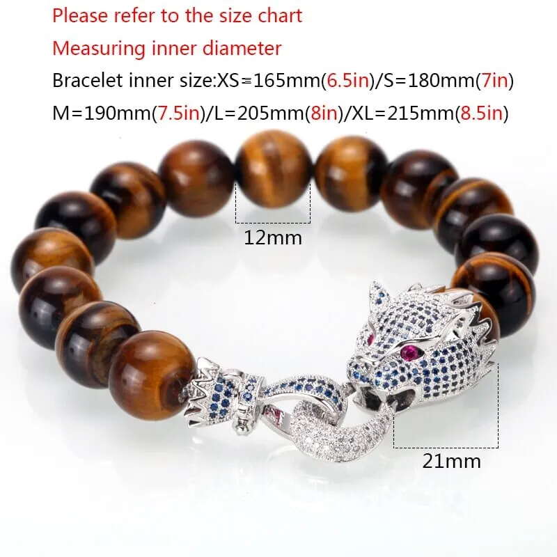 Mcllroy Tiger Eye Stone with Dragon Clasp Bracelet