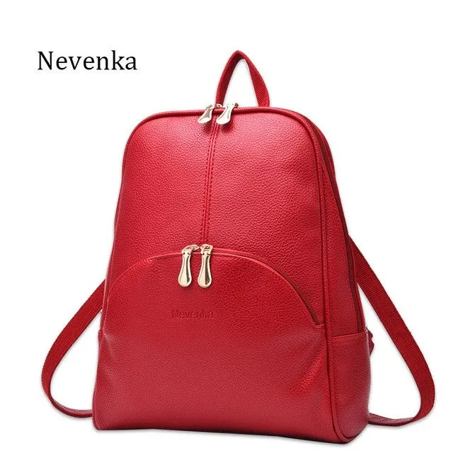 Nevenka Women Backpack Leather Backpacks Softback Bags Brand Name Bag Preppy Style Bag Casual Backpacks Teenagers Backpack Sac