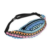 New 3D Colorful Waist Pack for Men Fanny Pack green leaves Style Bum Bag Women Money Belt Travelling Mobile Phone Bag