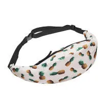 New 3D Colorful Waist Pack for Men Fanny Pack green leaves Style Bum Bag Women Money Belt Travelling Mobile Phone Bag