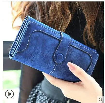 Nubuck Leather Women Wallets Female Fashion Zipper Small Wallet Women Short Coin Purse Holders Retro Wallet and Purses portfolio